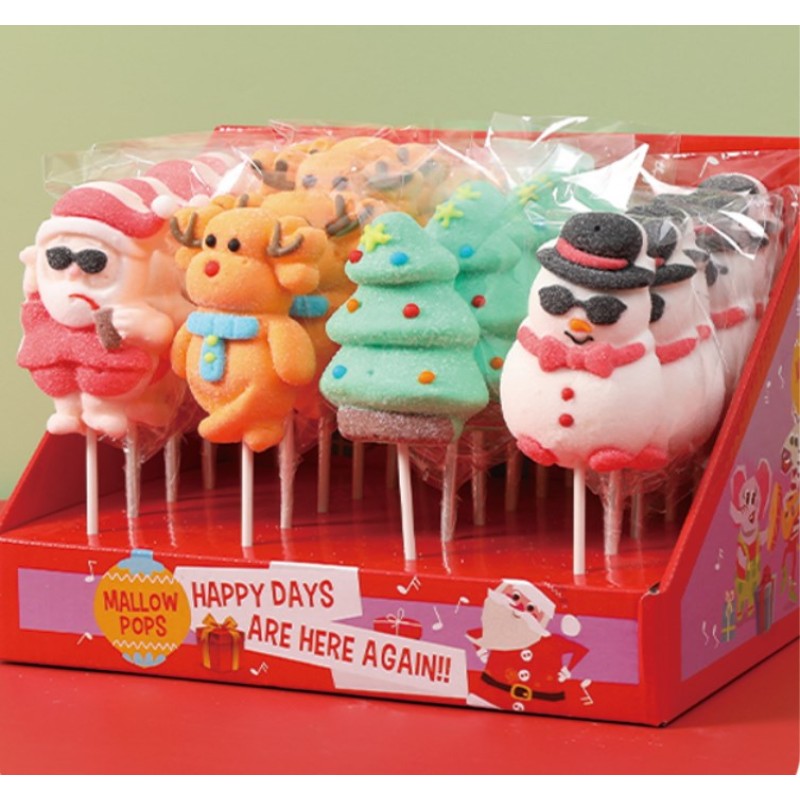 Marshmallow Candy Supplier - Fruity Christmas Design Lollipop