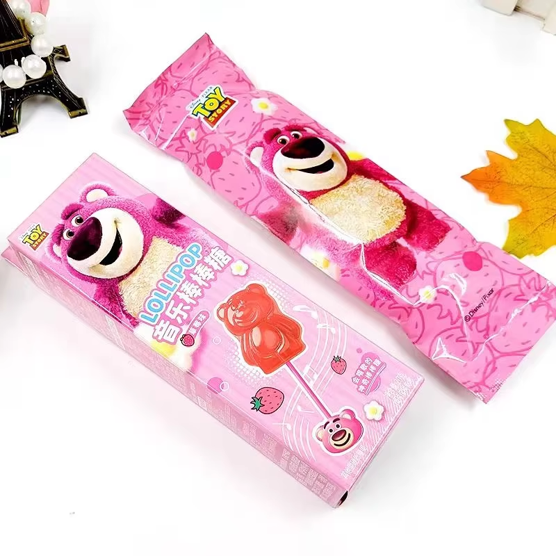 Musical Lollipop Supplier - 20g Strawberry White Peach Hard Candy