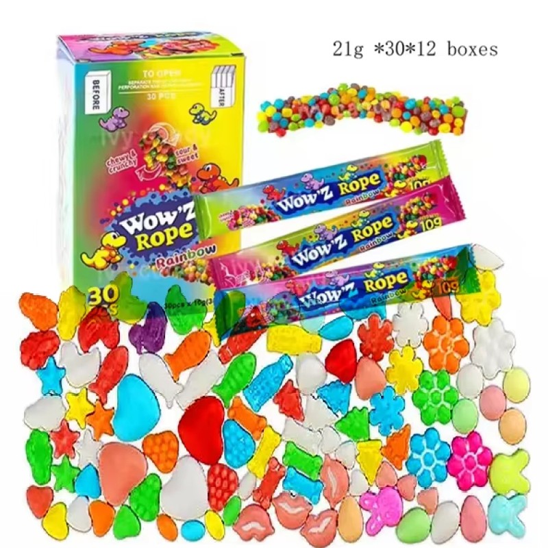 Rope Candy Manufacturer - Rainbow Soft Chewy Gummy Sweets