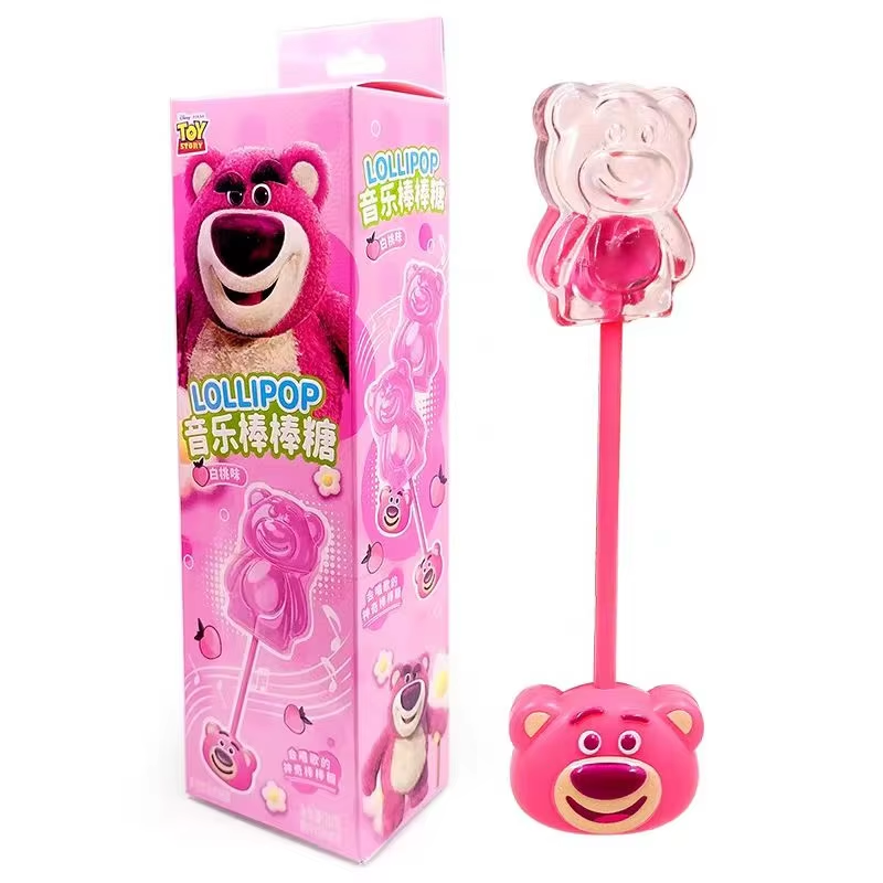 Musical Lollipop Supplier - 20g Strawberry White Peach Hard Candy