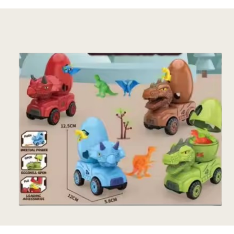 Dinosaur Truck Toy Factory - Egg Transporter Pullback Surprise