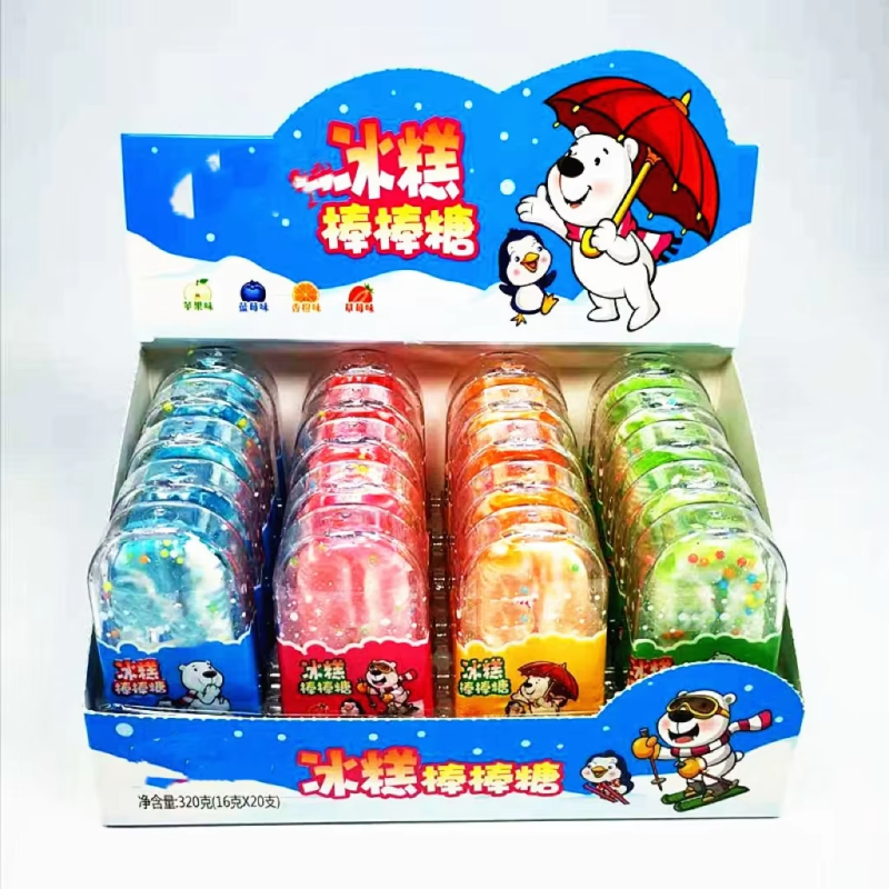 Music Lollipop Supplier - 16g Sugar Coated Christmas Peach Flavor