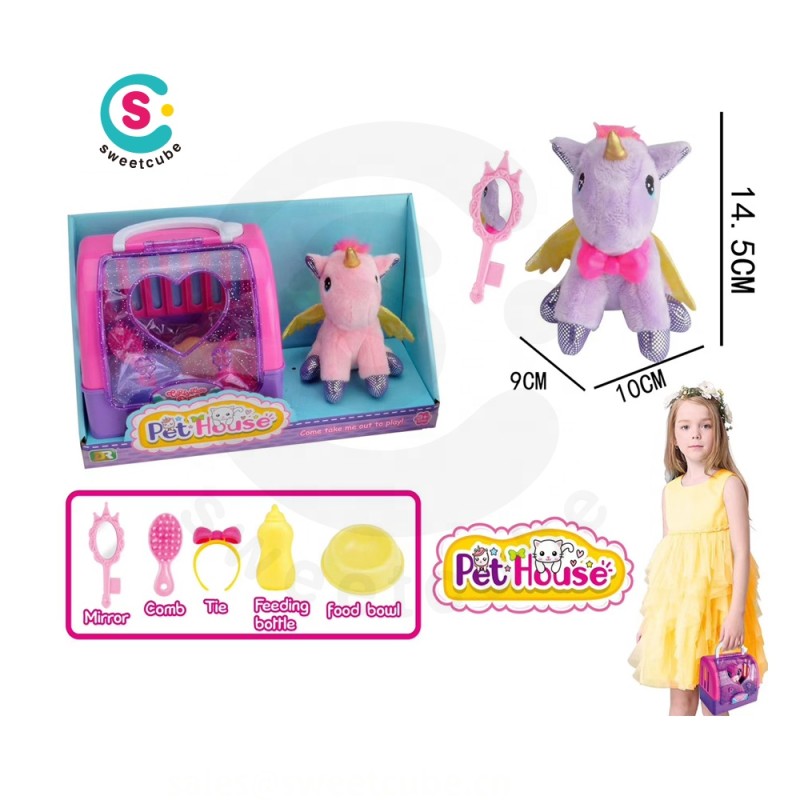 Pet House Supplier - Carry Case Plush Unicorn Toys