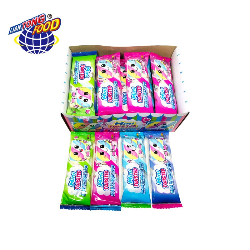 Twist Marshmallow Supplier - Colored Fruit Flavors Cartoon Shape