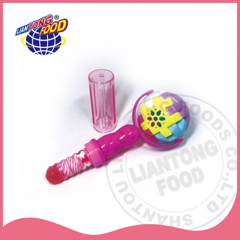Toy Ball Candy Supplier - 2-in-1 Fruit Taste Hard Lollipop
