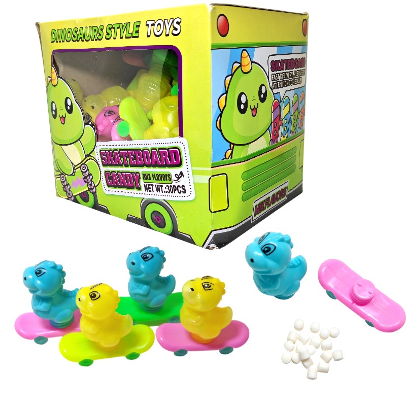 Dinosaur Candy Supplier - Skateboard Toy Fruity Tablet