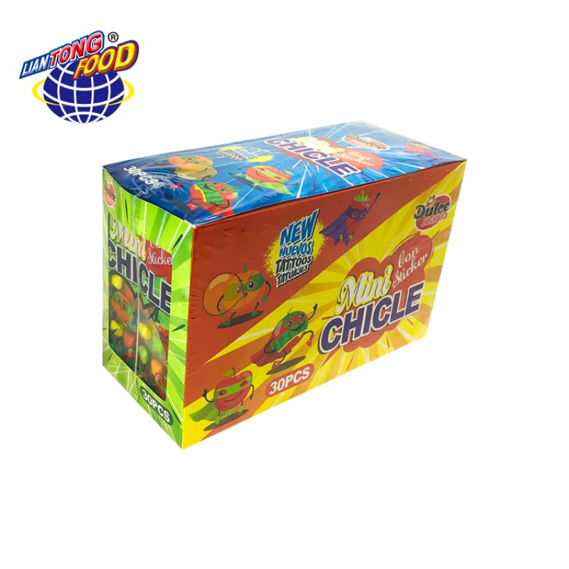 Square Bubble Gum Supplier - Colorful Tattoo Sticker Fruit