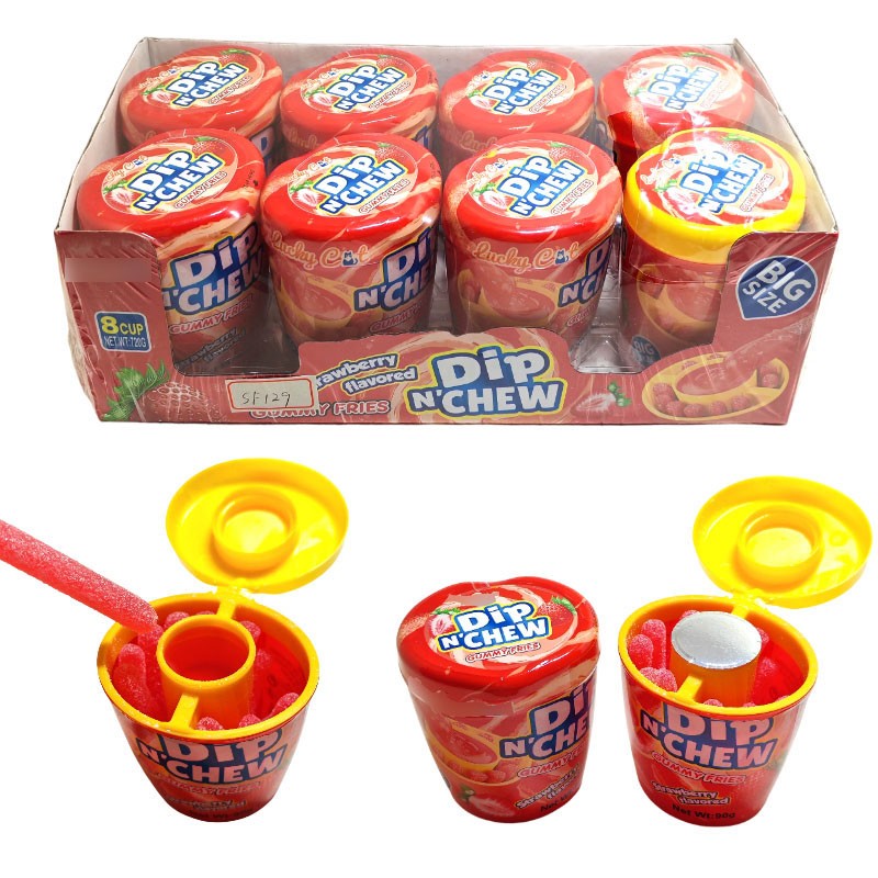 Gummy Fries Supplier - Strawberry Dip Jam Chewy Cup