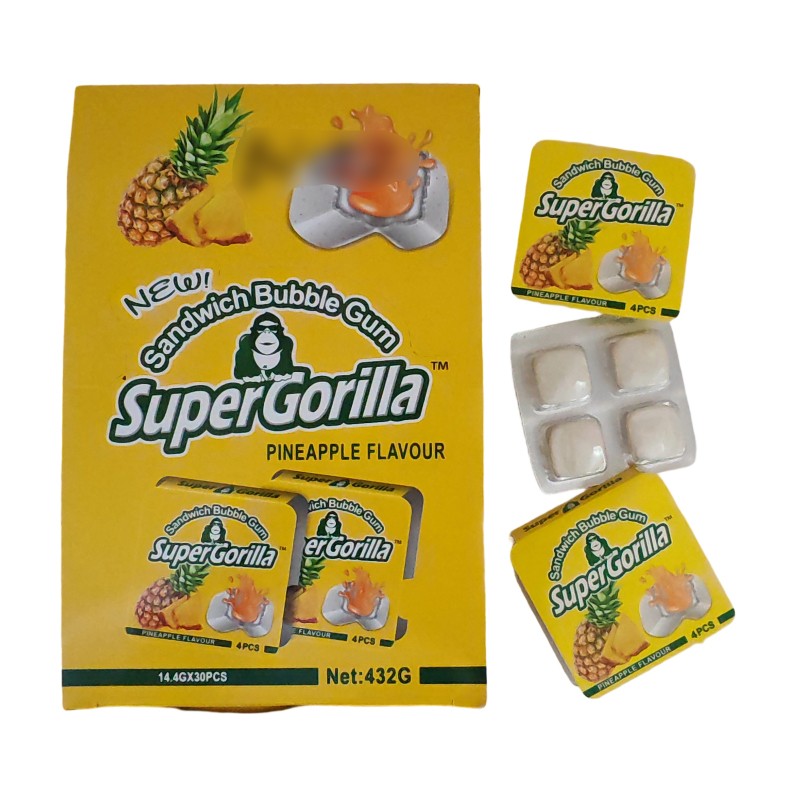 Sandwich Gum Supplier - Jam Filled Pineapple Flavor Square