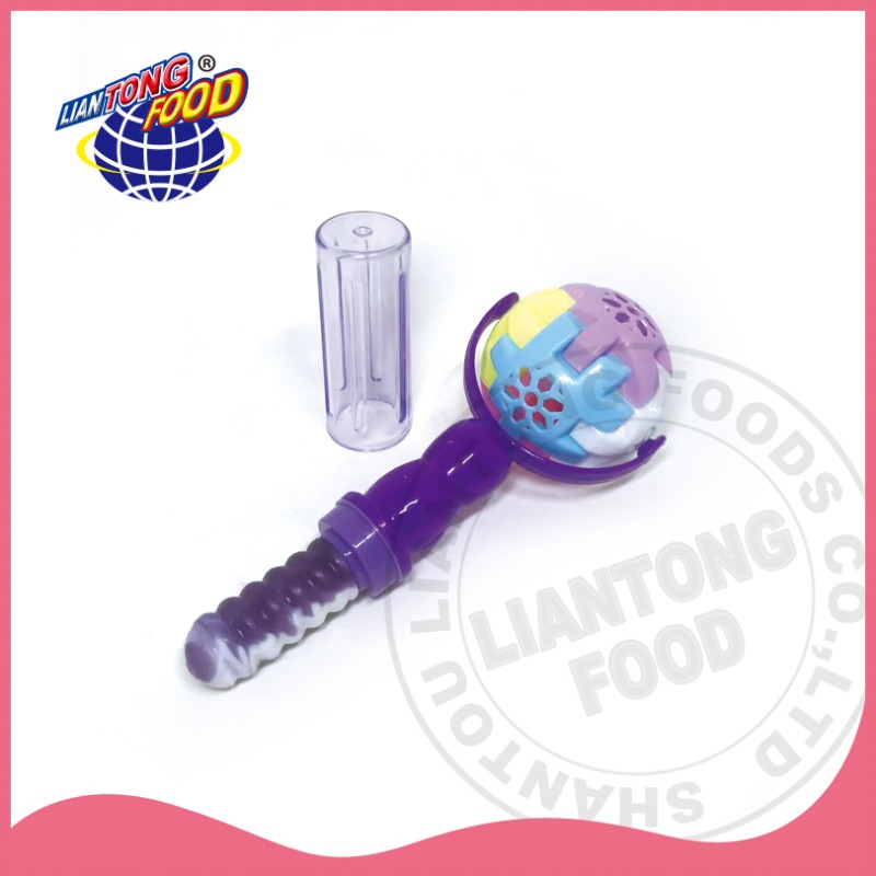 Toy Ball Candy Supplier - 2-in-1 Fruit Taste Hard Lollipop