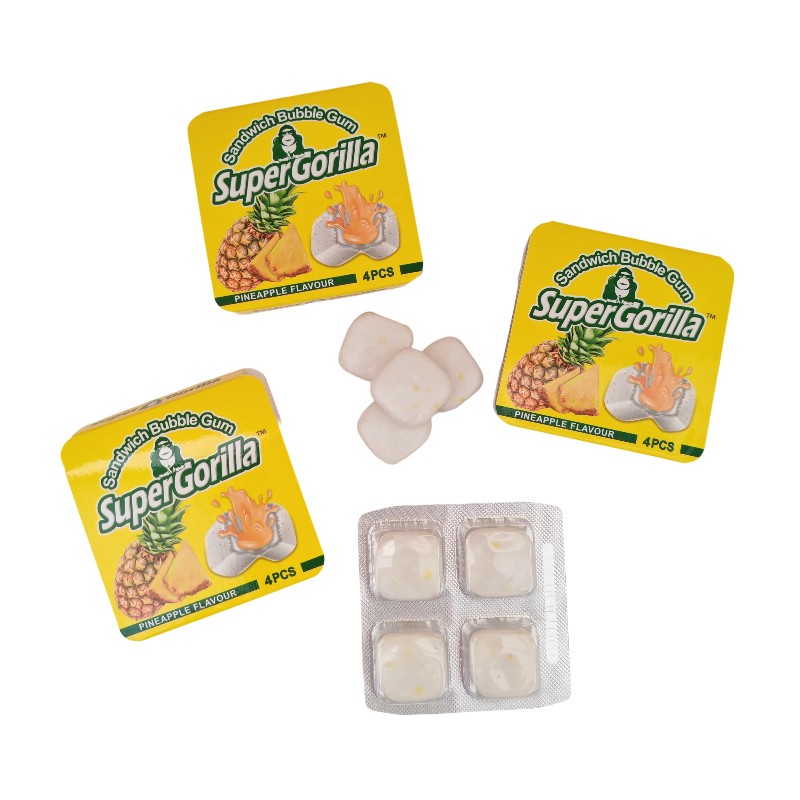 Sandwich Gum Supplier - Jam Filled Pineapple Flavor Square