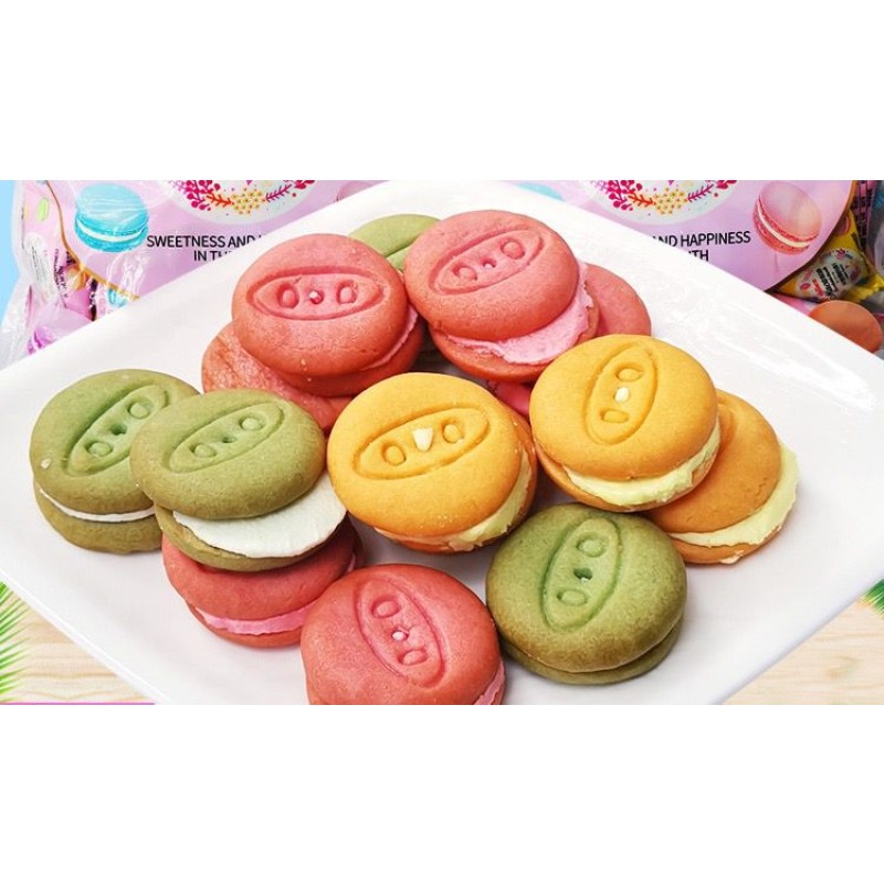 Macaron Biscuits Factory - Halal Fruit Flavors Sandwich Cream