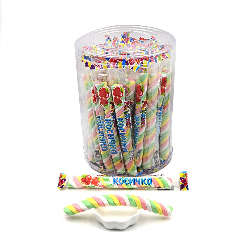 Twist Candy Supplier - Halal Rainbow Fruits Flavor Sponge