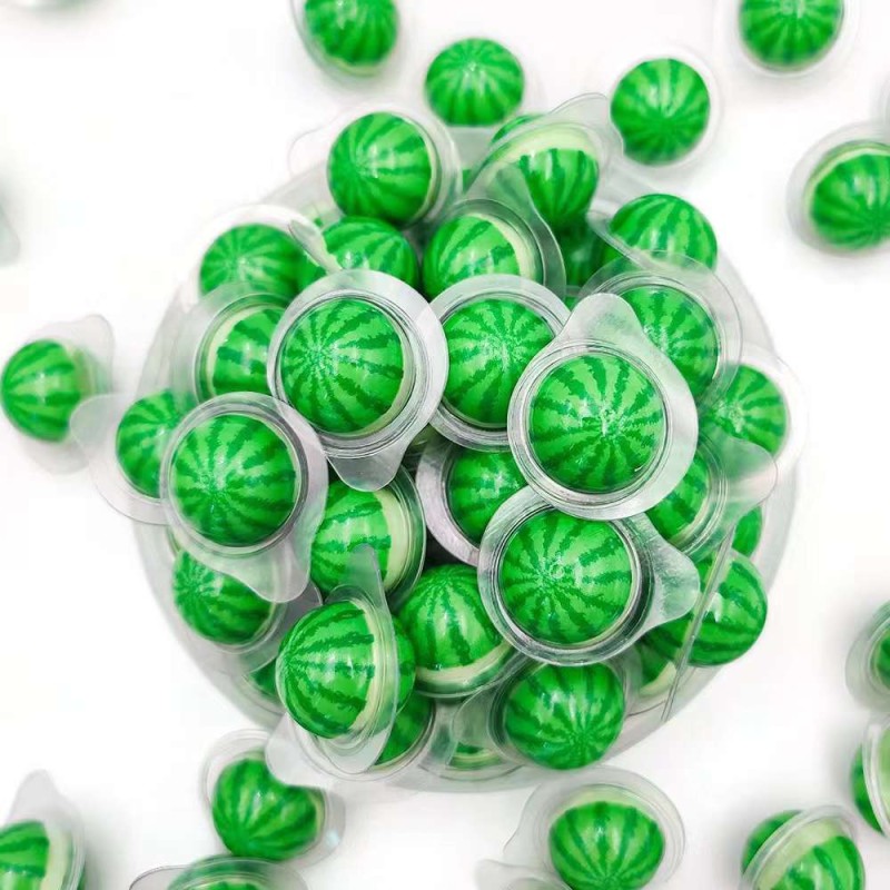 Watermelon Gummy Factory - Hot Selling Halal Ball Shape Filled