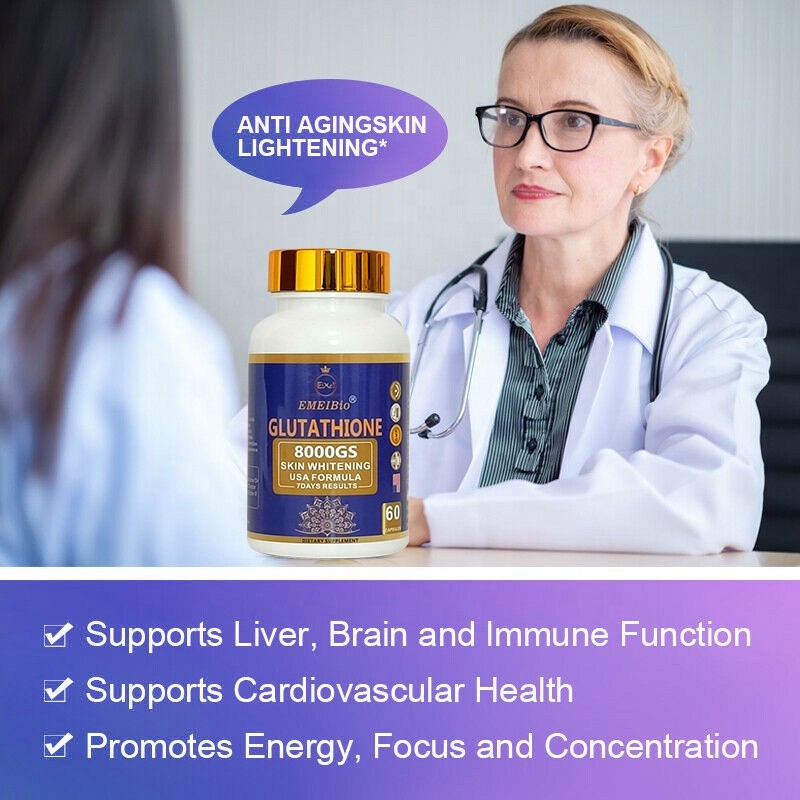 Glutathione Capsules Supplier - 60 Capsules Skin Whitening Anti-aging