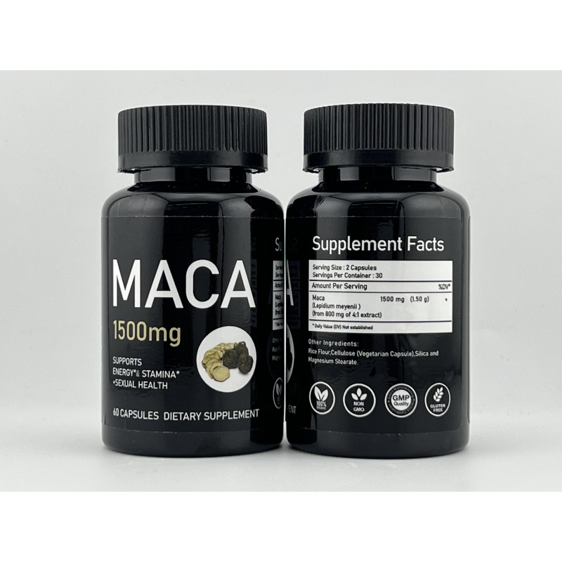 Maca Capsules Supplier - Factory Wholesale Tiktok 1500mg Energy Stamina
