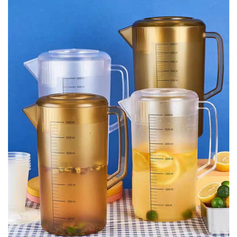 Water Pitcher With Lid Drink Picher With Lid or Wooden Lid for Juice Bubble Tea Summer Drinkware Kitchen Stuff Home Kitchen Item
