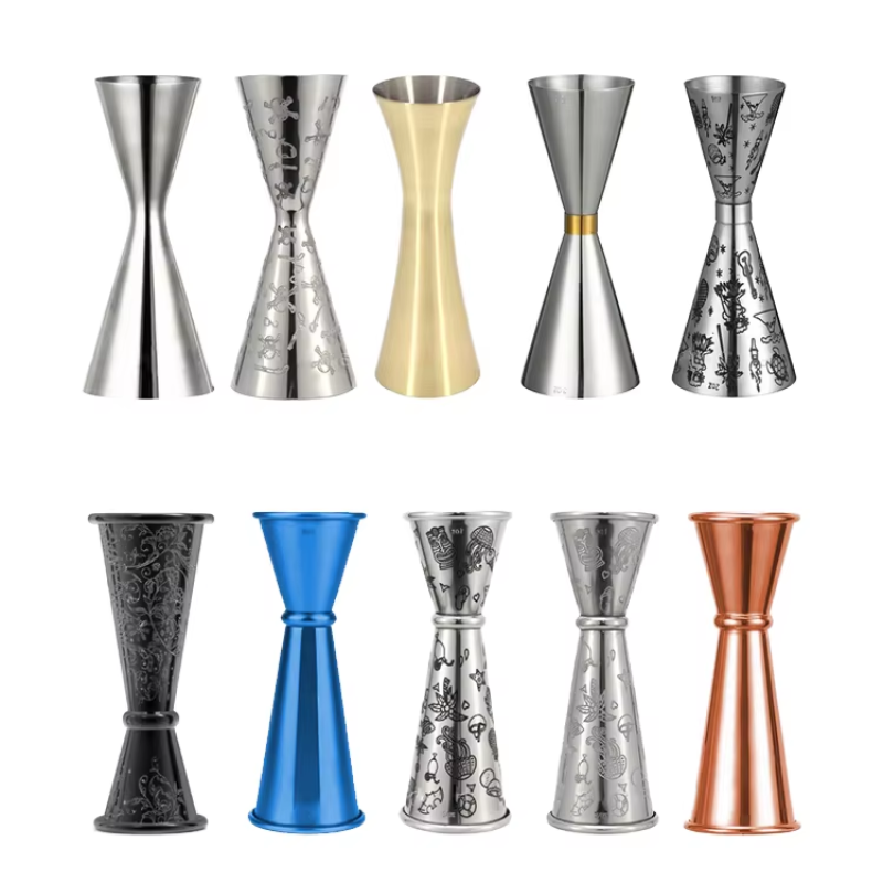 Mr.Slim Stainless Steel Jigger Measuring Cup Set Factory Direct Sale 30/45ml 25/50ml 45/60ml 60/90ml Capacities Metal Material