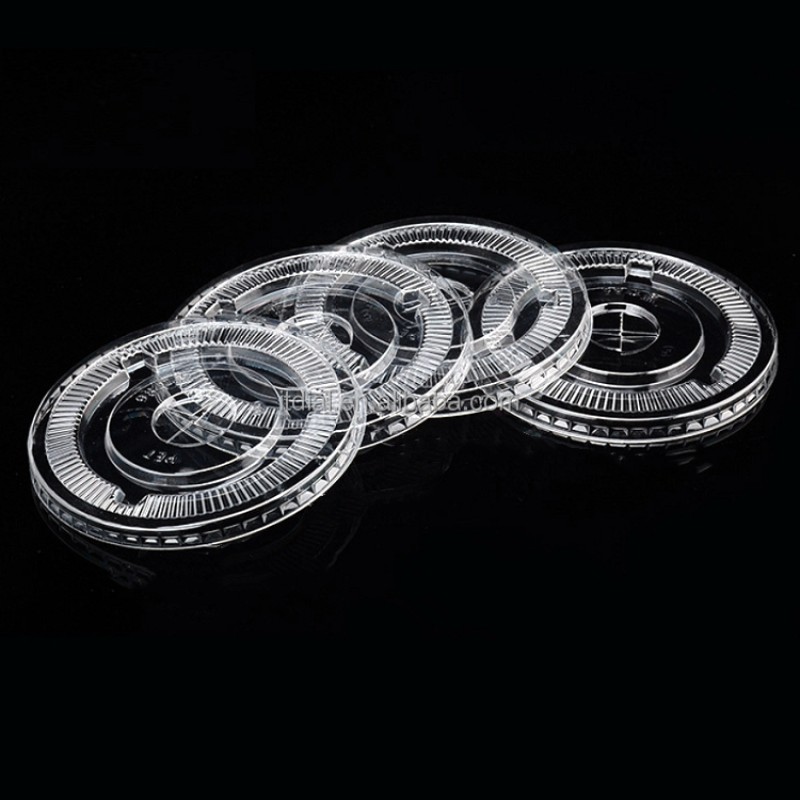 89mm 95mm 98mm Food Grade Disposable Flat Lid  Clear Plastic Cup Lid for Cup
