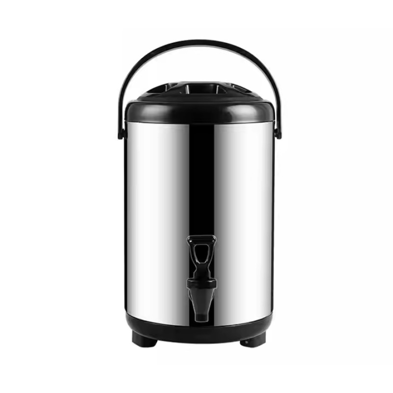 8L 10L 12L Double Layer Stainless Steel Water Jug Keep Hot Cold Beverage Dispenser Milk Tea Barrel with Temperature Display