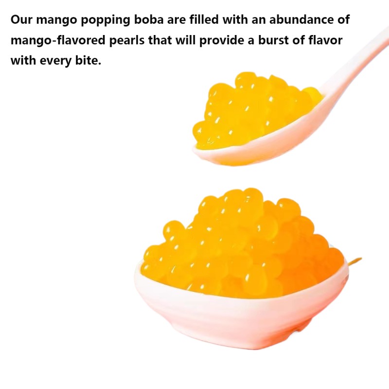 Mango Popping Boba for Bubble Tea Milk Tea Drink Dessert Mango Bursting Boba Pearls 3kg Mango Bursting Boba Milk Tea Ingredients