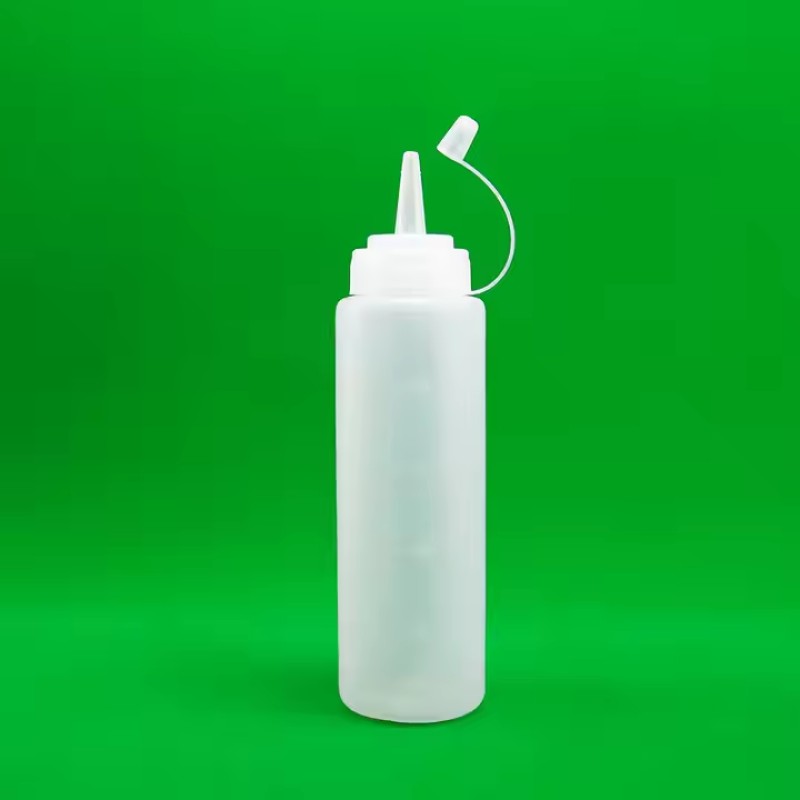 Wholesale Plastic Food Grade Squeeze Bottle Long Thin Tip Salad Sauce Jam Bottle with Bar Accessories