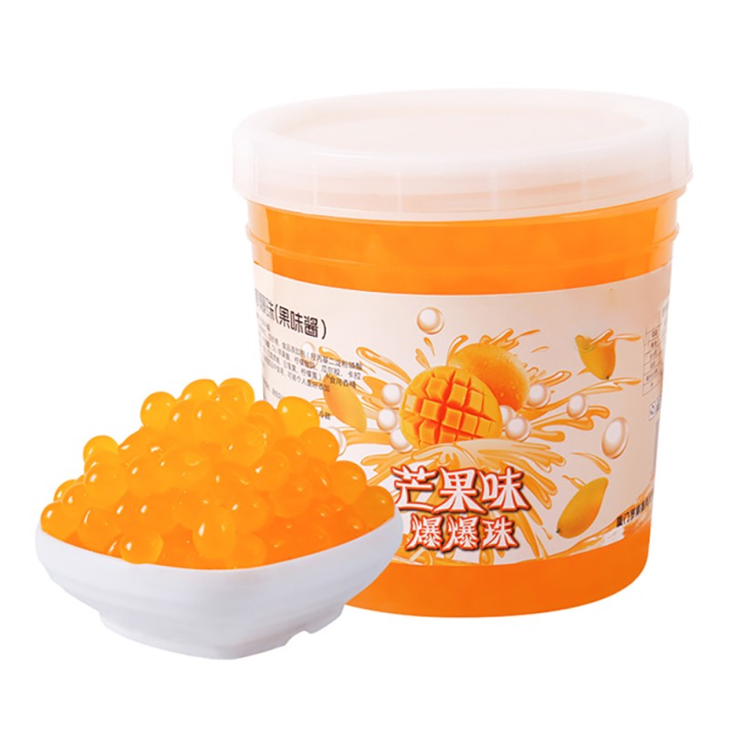 Mango Popping Boba for Bubble Tea Milk Tea Drink Dessert Mango Bursting Boba Pearls 3kg Mango Bursting Boba Milk Tea Ingredients