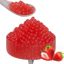 Mulit-Flavor  Bubble Tea Ingredients Strawberry Popping Ball Boba Pearls for Milk Tea Dessert & Beverage 3kg Popping Boba Pearls