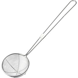 Red Handle Stainless Steel Pearl Milk Tea Slotted Spoon Pearl Powder Round Spoon Deepen Net Fishing Milk Tea Shop Supplies