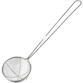 Red Handle Stainless Steel Pearl Milk Tea Slotted Spoon Pearl Powder Round Spoon Deepen Net Fishing Milk Tea Shop Supplies