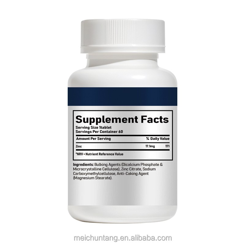 Zinc Citrate Tablets Factory - 60 Tablets Immune Function Enzyme