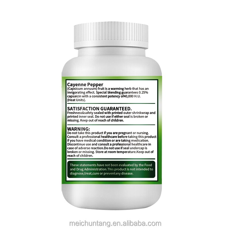 Cayenne Pepper Capsules Supplier - OEM 450mg Natural Veggie Immune