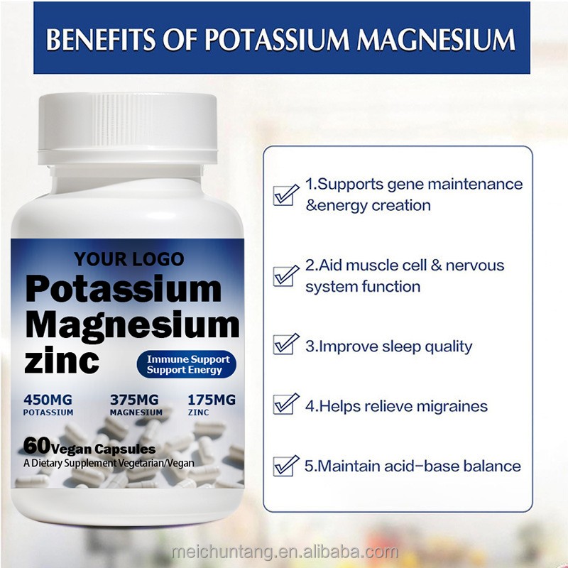 Potassium Magnesium Capsules Manufacturer - Vegan Sleep Quality Immune