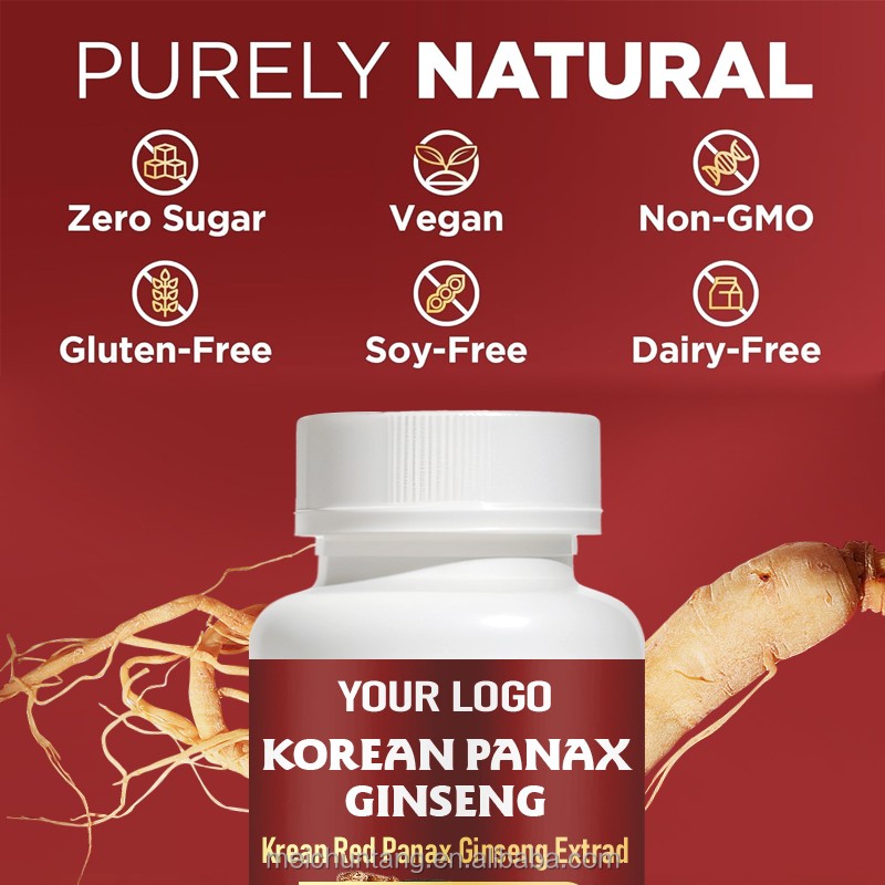 Korean Ginseng Capsules Supplier - Private Label 1600mg Red Panax