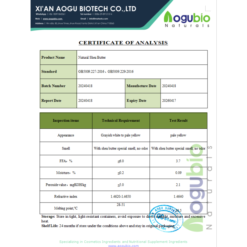 Shea Butter Manufacturer - Cosmetic Grade Refined Raw Material