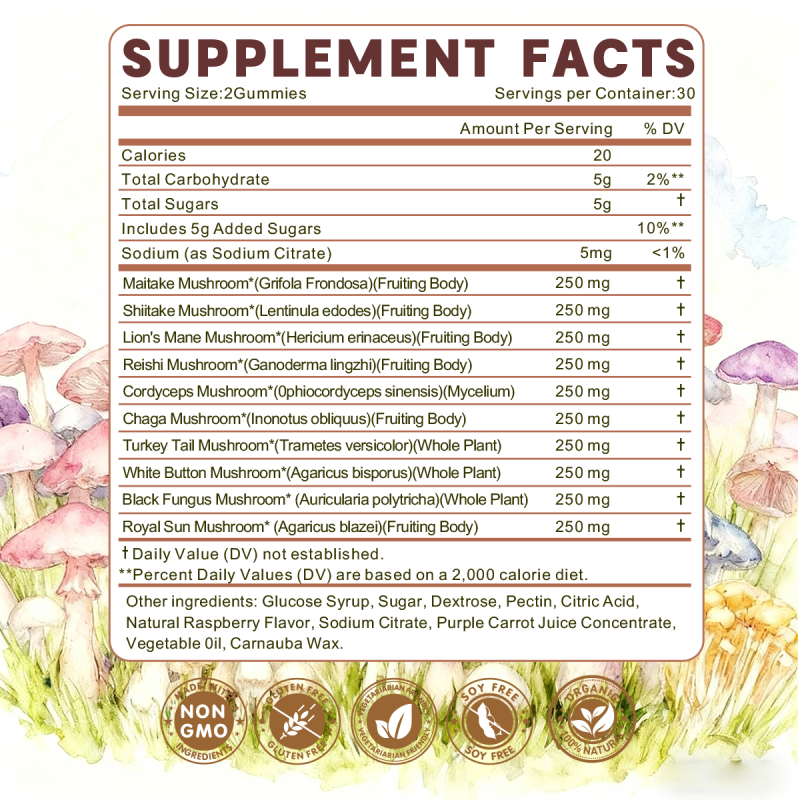 Lions Mane Gummies Manufacturer - Organic Mushroom Immune Cognitive