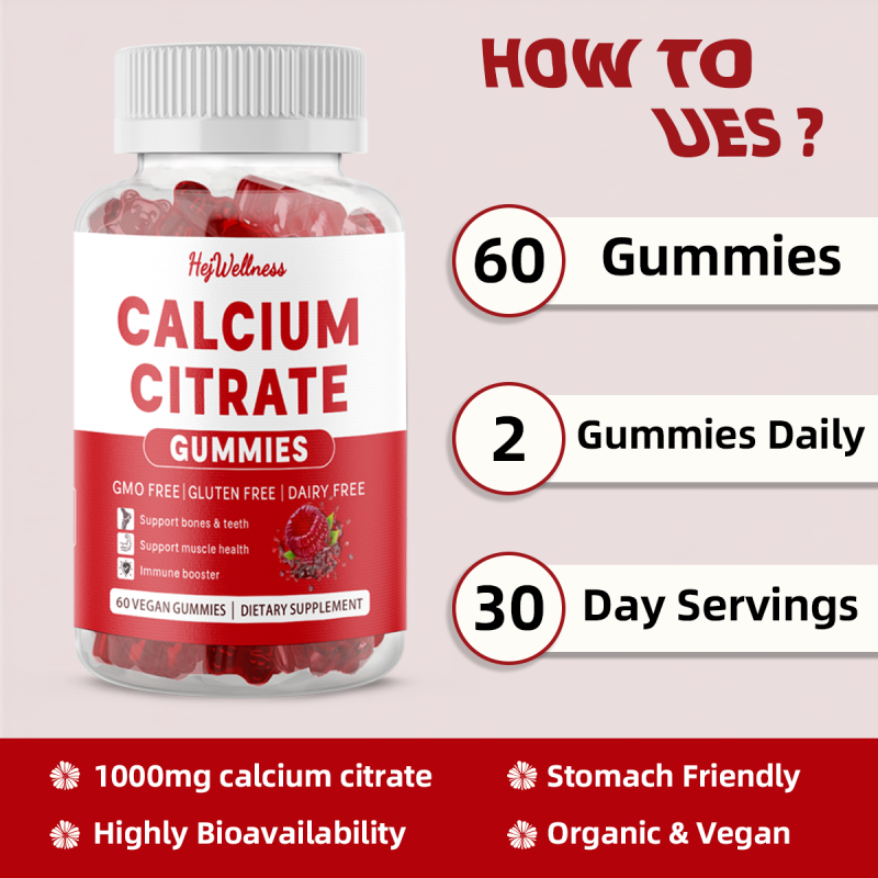 Calcium Citrate Gummies Supplier - Growth Vitamin Bone Teeth Support