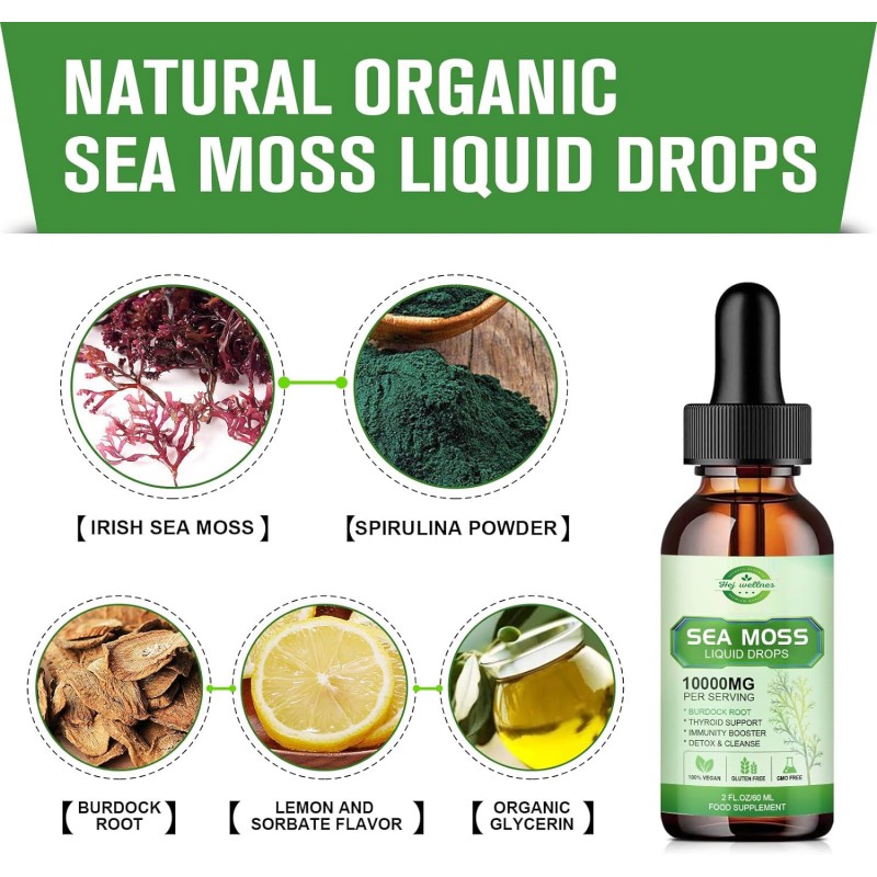 Sea Moss Drops Supplier - Vegan Organic Irish Moss Burdock