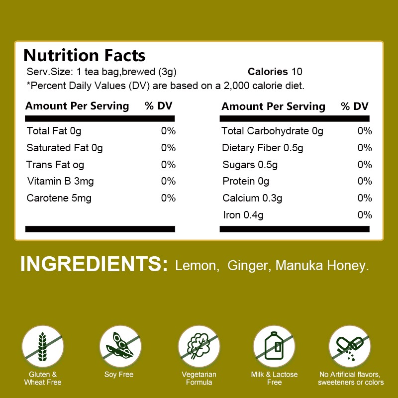Ginger Tea Manufacturer - OEM Honey Lemon Flavor Custom