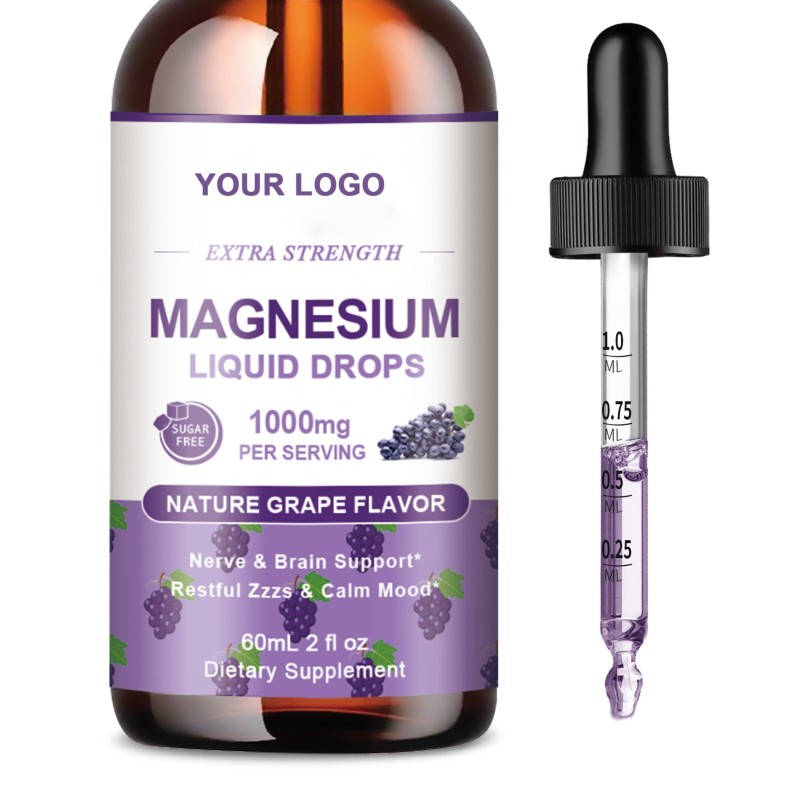 Magnesium Glycinate Drops Supplier - OEM Blueberry Flavor Custom