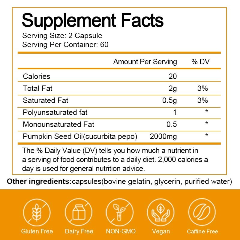 Pumpkin Seed Oil Softgel Manufacturer - OEM Prostate Hair Growth Custom