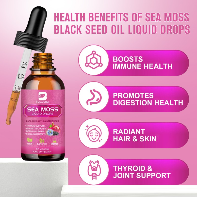 Sea Moss Liquid Drops Factory - OEM Immune Health Drink Private Label