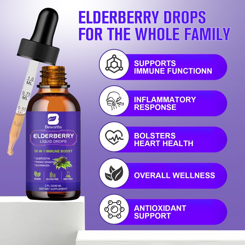 Elderberry Liquid Drops Factory - OEM Quercetin Ginseng Complex