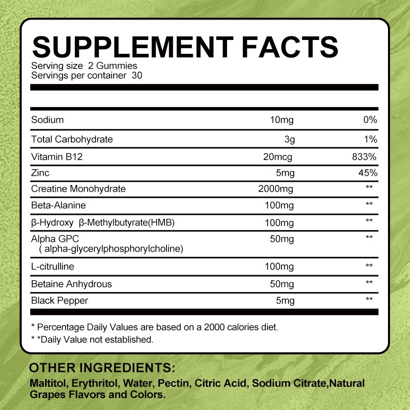 Creatine Gummies Manufacturer - OEM Energy Weight Gain Custom