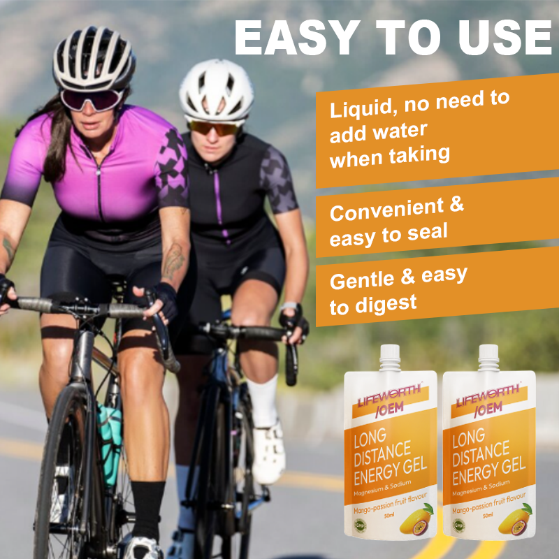 LIFEWORTH Long Distance Electrolytes Energy Gel Mango Passion Fruit with Magnesium Sodium