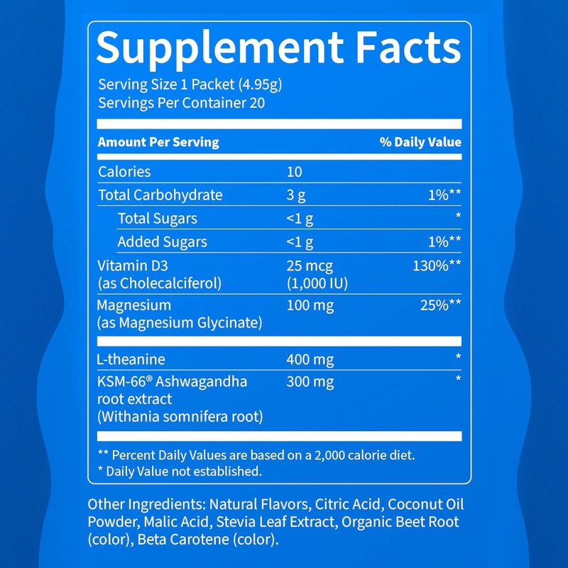 LIFEWORTH Raspberry Lemonade Magnesium Glycinate Powder Drink Mix Supplements for Relaxation and Focus