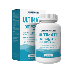LIFEWORTH Ultimate Omega 3 Fish Oil Softgel Capsules Supplements for Promotes Brain Health