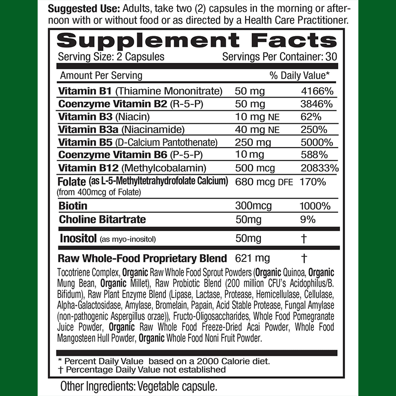 LIFEWORTH Good Quality Vegan Folic Acid Vitamin B Complex Capsules for Energy Support and Immune System