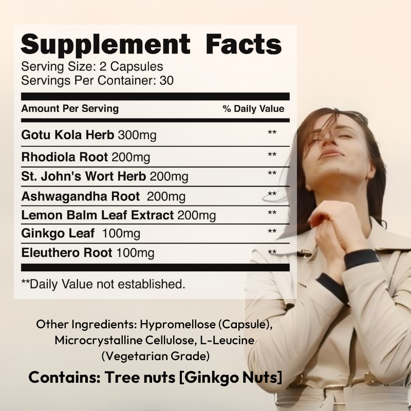 LIFEWORTH Herbal Adaptogens Mood Support Capsules with St. Johns Wort to Helps Calm the Mind and Body