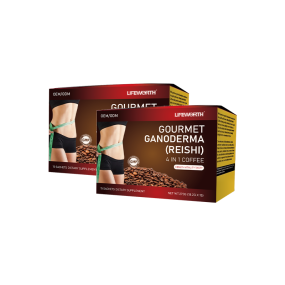 LIFEWORTH GMP Boost Energy Focus 4 in 1 Reishi Ganoderma Mushroom Instant Coffee Powder